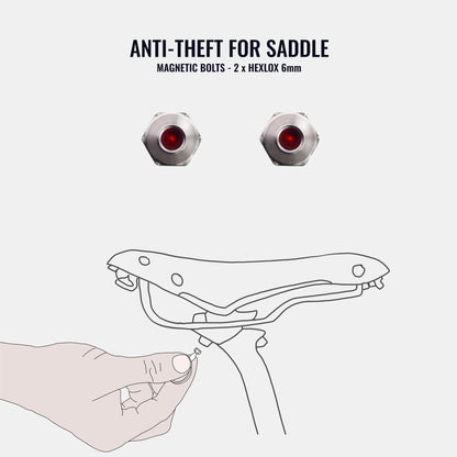 Anti-Theft - For Saddles with 2 magnetic bolts - 2 x Hexlox 6mm