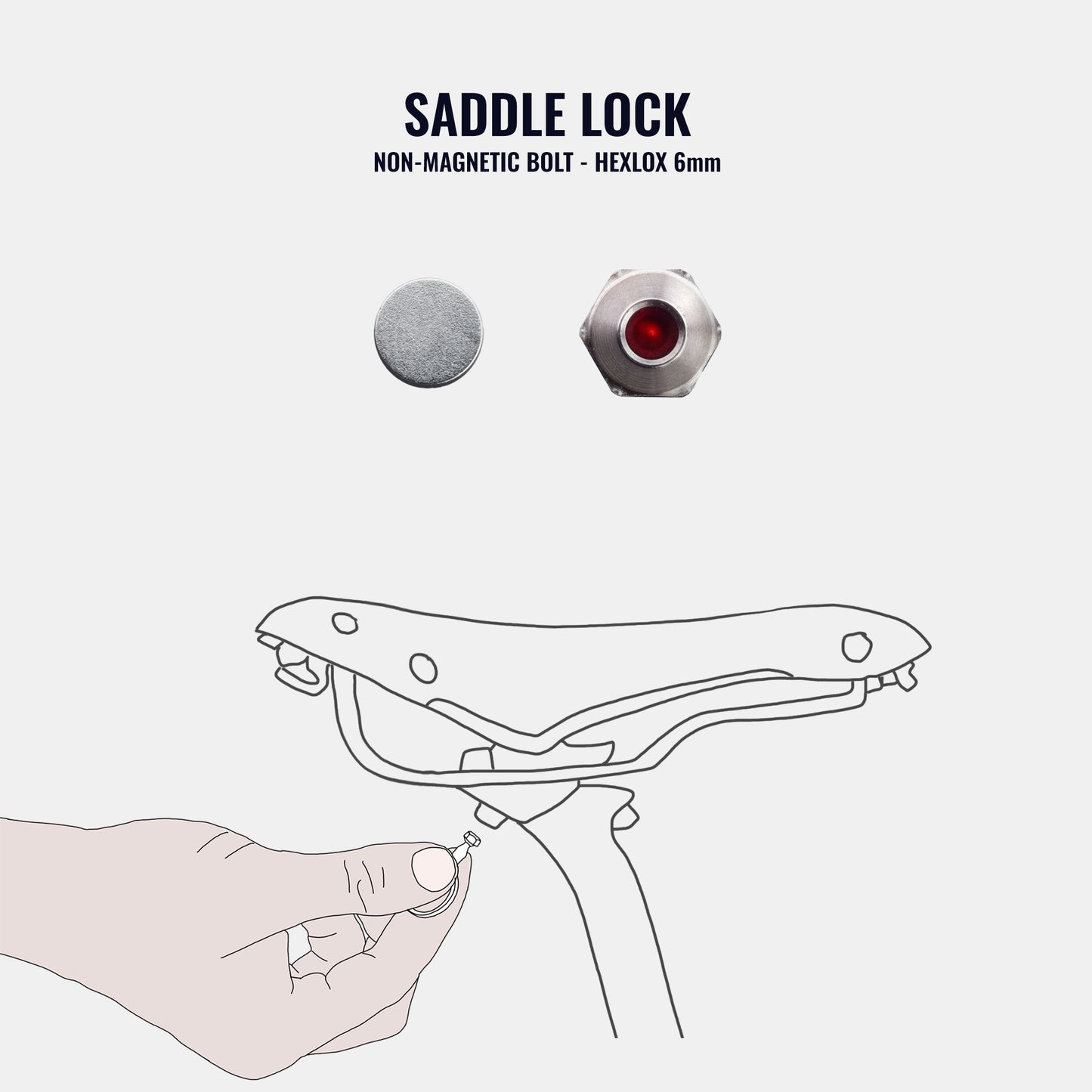 Hexlox -  6mm (For a Saddle with 1 Non-Magnetic Bolt)