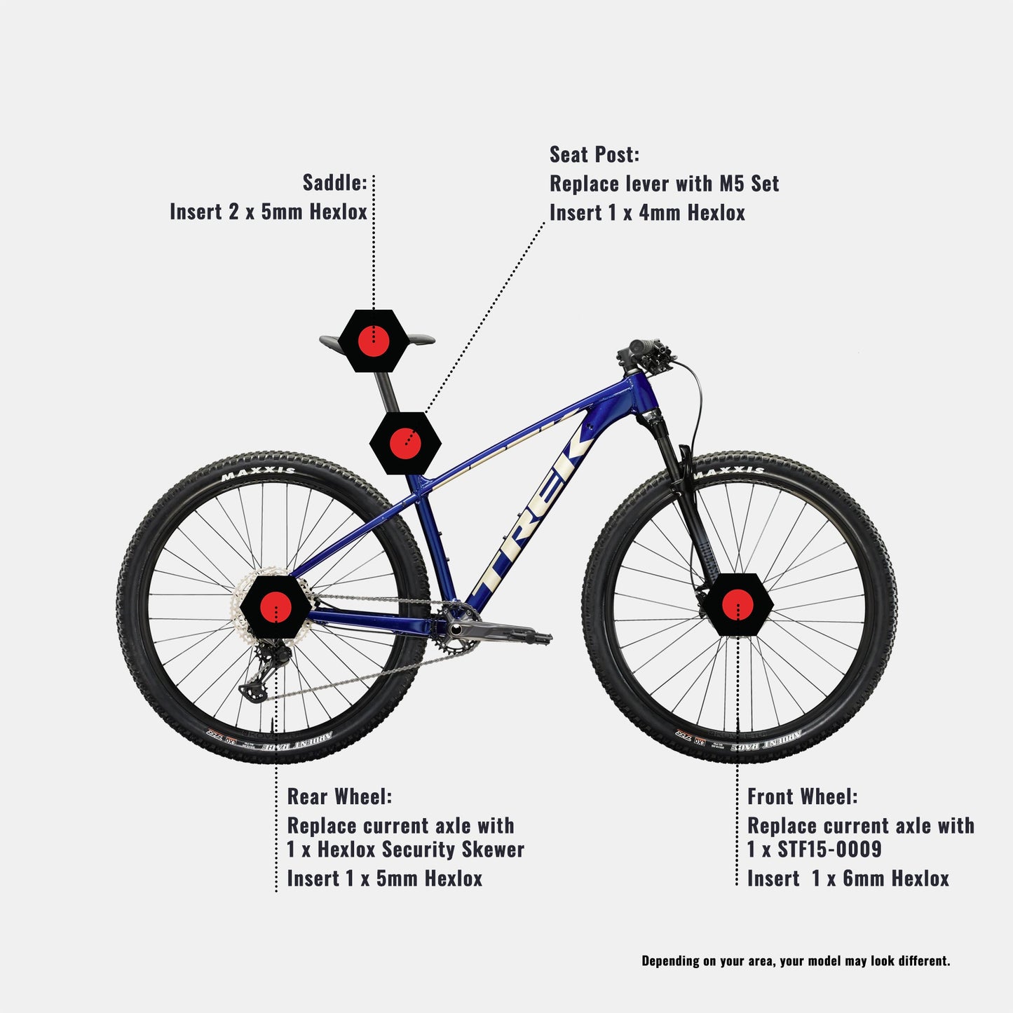 mountainbike trek x-caliber 8 Anti-Theft Set - Trek X Caliber 8 Gen 3 – Hexlox
