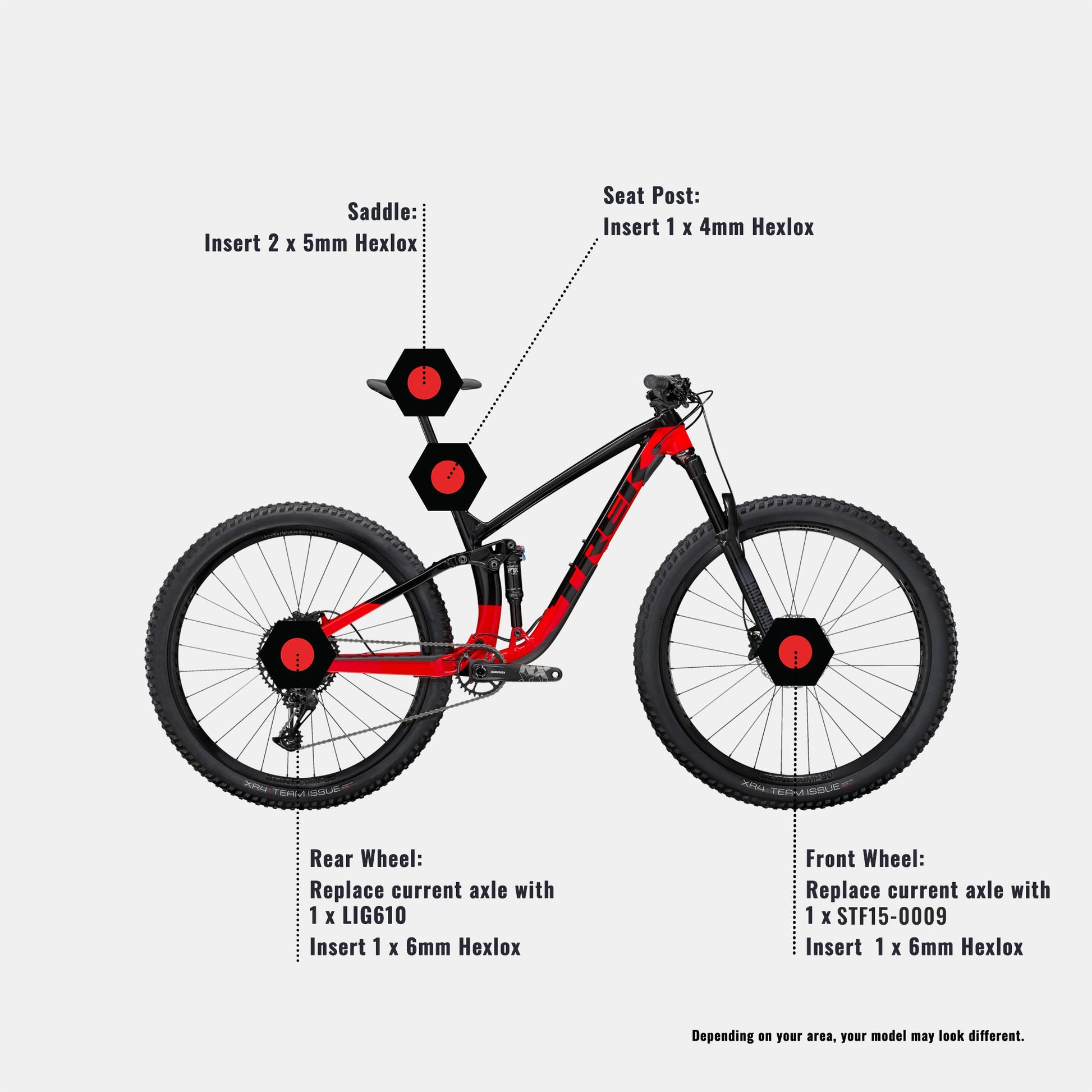 fahrradsattel diebstahl Anti-Diebstahl-Set - Trek Fuel EX 7 – Hexlox