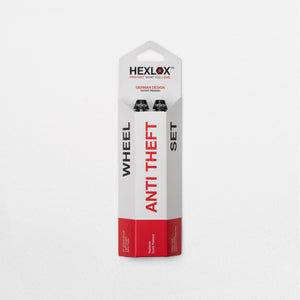 Hexlox Wheel Anti Theft Skewer Set in Packaging